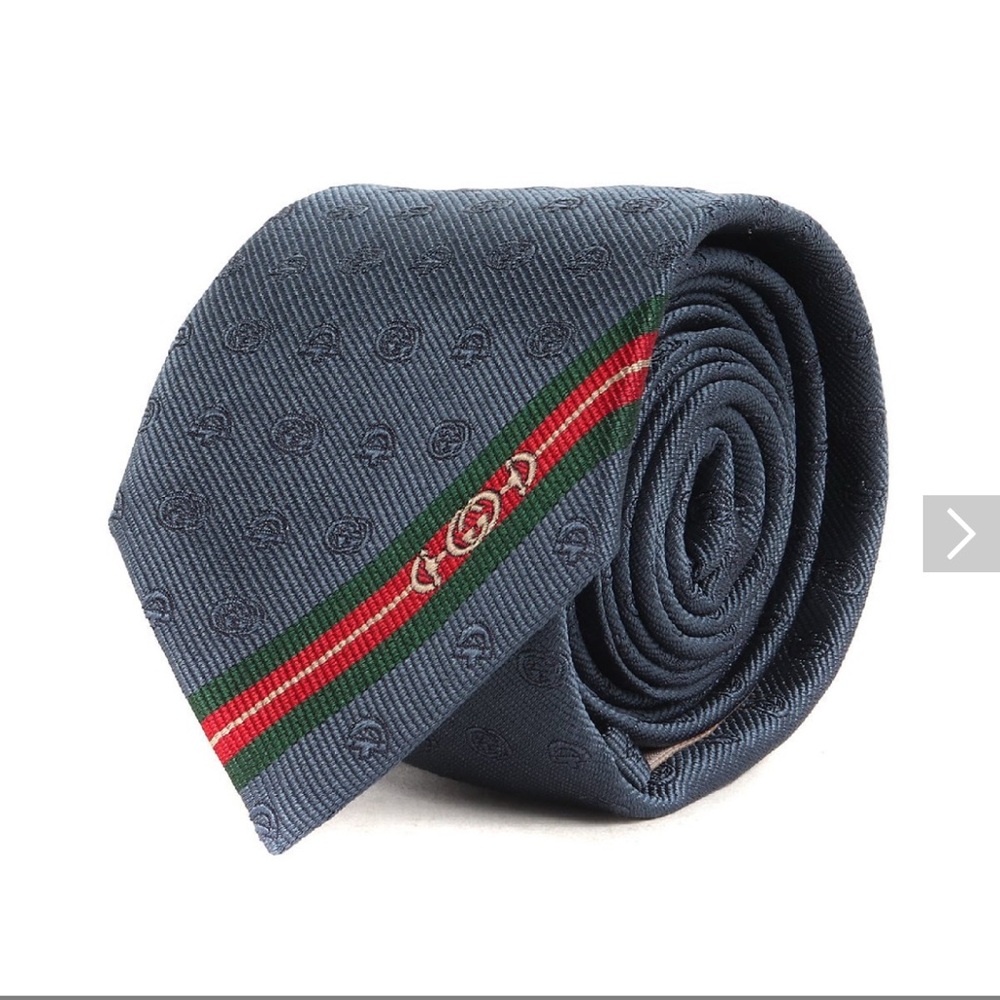 Gucci Blue Striped Silk Tie